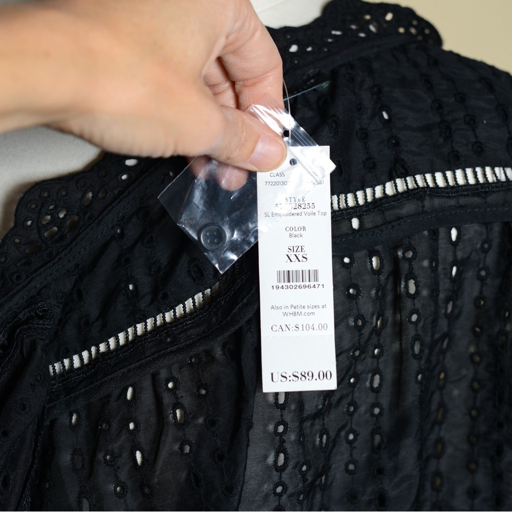 NEW WHBM Eyelet Blouse XXS - Picture 5 of 13